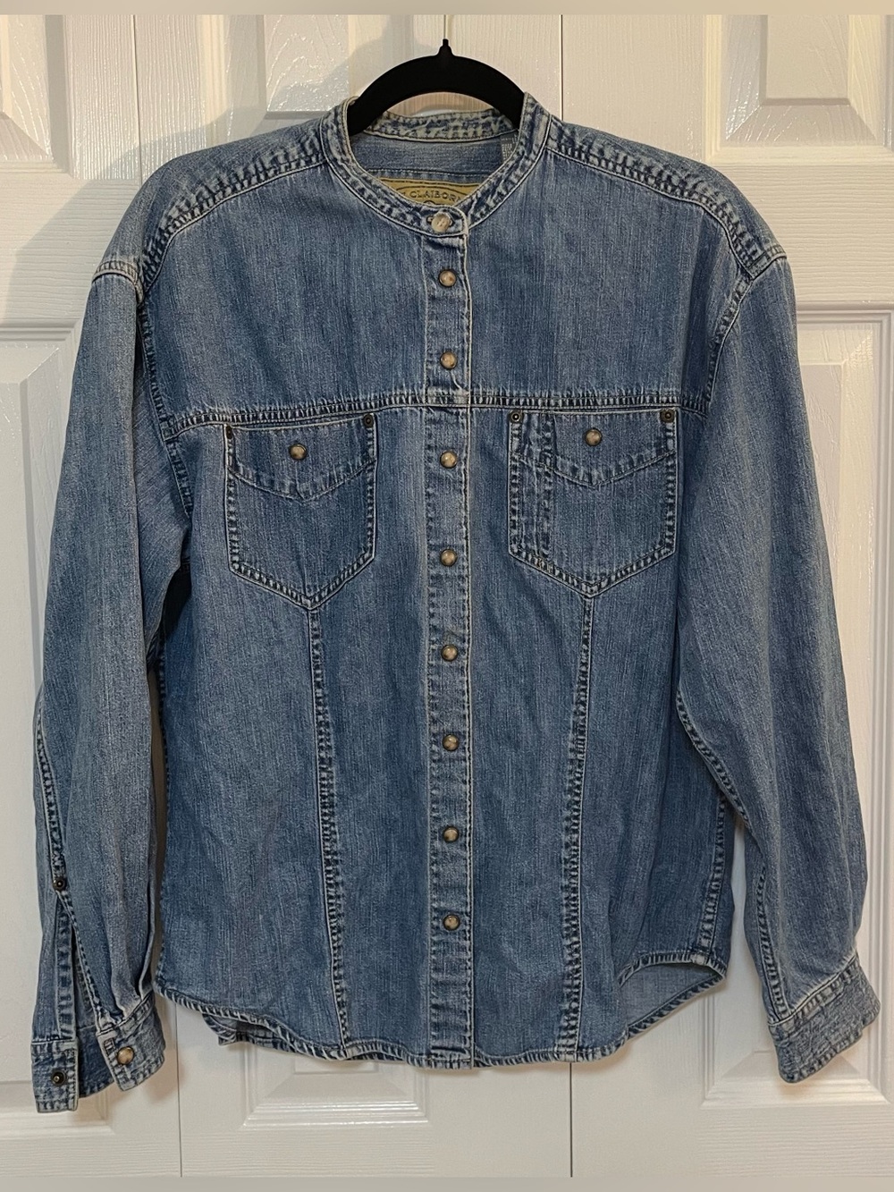 VTG Liz Claiborne Light Blue Denim Snap-Front Jacket Cowboy Chic